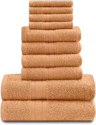 GAVENO CAVAILIA 10 Piece Toronto Towel Bale Set Peach Premier Super Soft And Quick Obsorbent Bath Towel