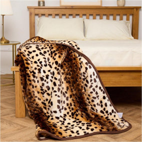 GAVENO CAVAILIA New Jungle Skin Throw 150X200 Natural Warm & Cosy Fluffy Blanket