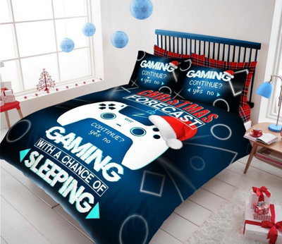 GAVENO CAVAILIA Xmas Gamer Bedding Sets Flash Gamepad Double Duvet Cover Room Decoration Gifts For Children, Boys, Girls Bed Set