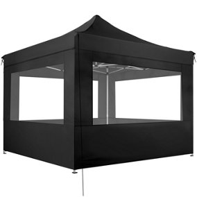 Gazebo collapsible 3x3 m with 4 Sides - Olivia - black