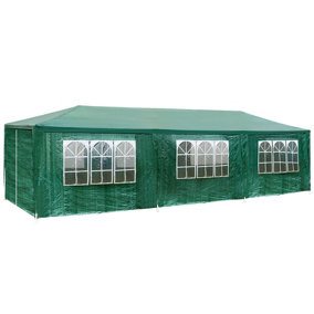 Gazebo Elasa with removable sides 9x3m Party tent - green
