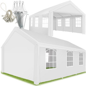 Gazebo Jasko - 6 x 4 m, 4 side panels, weather & UV-resistant, plug-in system  - white