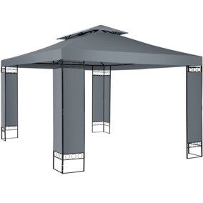 Gazebo Leyla - 3.9 x 2.9 m water repellent with UV protection 50+ - anthracite