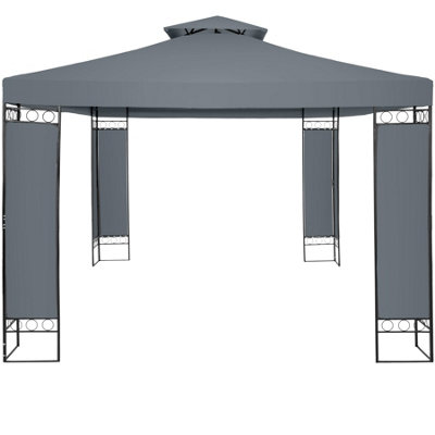 Gazebo Leyla - 3.9 x 2.9 m water repellent with UV protection 50+ - anthracite