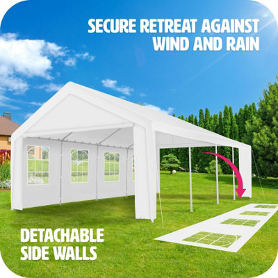 Gazebo Mammut - 8 x 4 m, stable and waterproof, with UV protection - white