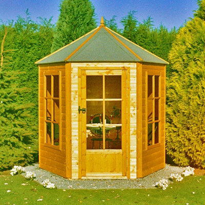 Gazebo Summerhouse Shiplap Summerhouse Garden Sun Room Approx 6 x 6 Feet - 3