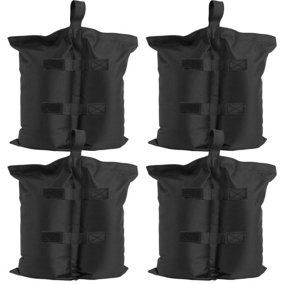 Gazebo Weights Set of 4 - fill with sand, waterproof and durable  - black