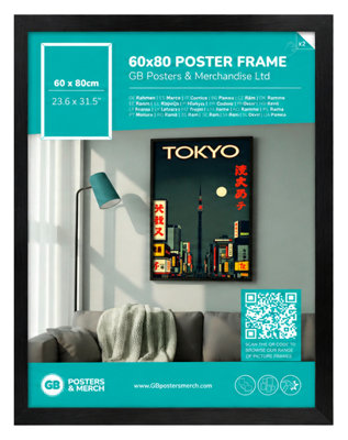ABYstyle Black Wooden Picture Poster Frame, 20.5 X 15 Inches, Fits 16x20 Photo