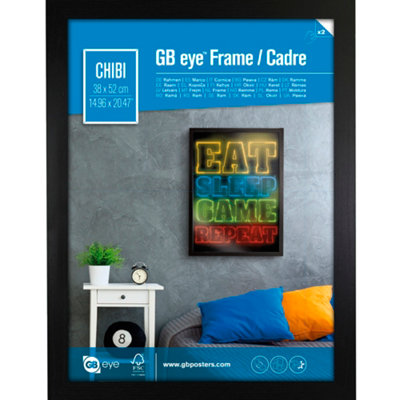 GB Eye Contemporary Wooden Black Picture Frame - Chibi - 52 x 38cm