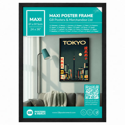 GB Eye Contemporary Wooden Black Picture Frame - Maxi - 61 x 91.5cm