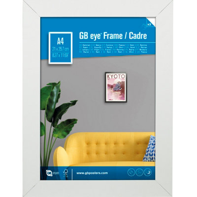 GB Eye Contemporary Wooden White Picture Frame - A4 - 21 x 29.7cm