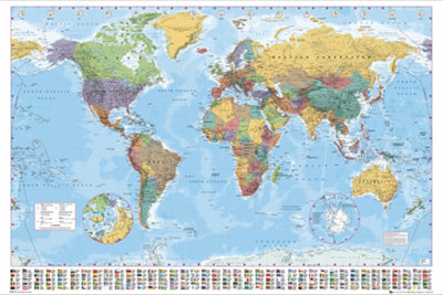 GB eye World Maps Map Giant 140 x 120cm Maxi Poster | DIY at B&Q