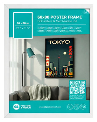 GB Posters White Picture Frame 60 x 80cm - MDF Poster & Photo Frame