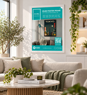 GB Posters White Picture Frame 60 x 80cm - MDF Poster & Photo Frame