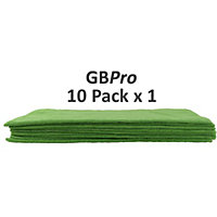 GBPro Eco Premium Microfibre Cloth - Green 40 x 40cm (Pack of 10)