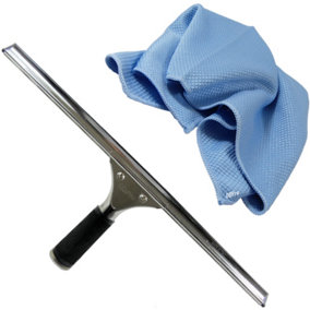 GBPro Professional Window Squeegee Stainless Wiper 45cm/18" + Next Generation Window Fishscale cloth -SET