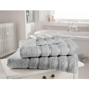 GC GAVENO CAVAILIA 12 Piece Kensington Face Towel 30x30 Silver 500 GSM Quick Dry & Water Absorbent Towel