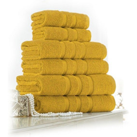 GC GAVENO CAVAILIA 2 Pack Zero Twist Bath Towel 70x120 Ochre Quick Absorbent & Super Soft Towels