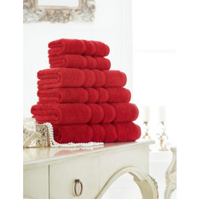 GC GAVENO CAVAILIA 2 Pack Zero Twist Bath Towel 70x120 Red Quick Absorbent & Super Soft Towels