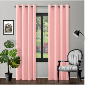 GC GAVENO CAVAILIA 2 Panels Blackout Curtains 66X90 Inches Blush Pink, 80-90% Blocks Light Ringtop Bedroom Curtains