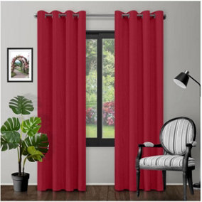GC GAVENO CAVAILIA 2 Panels Blackout Curtains 66X90 Inches Deep Red, 80-90% Blocks Light Ringtop Bedroom Curtains