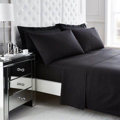 GC Gaveno Cavailia 200 Thread Count Egyptian cotton flat sheet double black