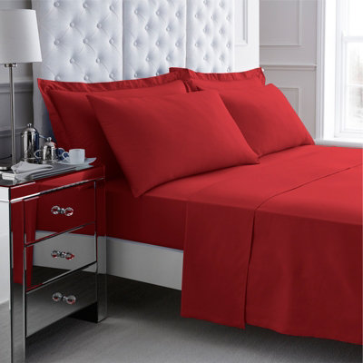 GC Gaveno Cavailia 200 Thread Count Egyptian cotton flat sheet double Red