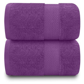 GC GAVENO CAVAILIA 2PK Miami Bath Towel 70X125 Purple 700 GSM Quick Drying & Super Absorbent Bath Towel Set