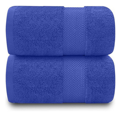 GC GAVENO CAVAILIA 2PK Miami Bath Towel 70X125 Royal Blue 700 GSM Quick Drying & Super Absorbent Bath Towel Set