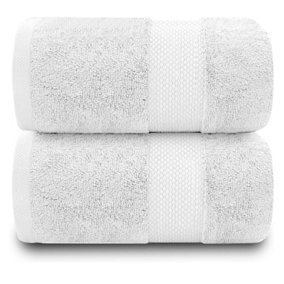 GC GAVENO CAVAILIA 2PK Miami Bath Towel 70X125 White 700 GSM Quick Drying & Super Absorbent Bath Towel Set