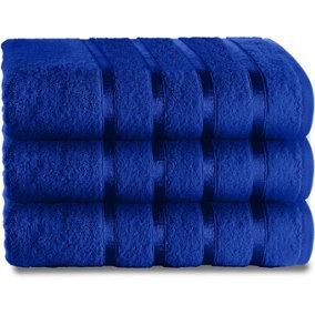 GC GAVENO CAVAILIA 3 Piece Kensington Bath Sheet 80x140 Royal Blue 500 GSM Quick Dry & Water Absorbent Towel