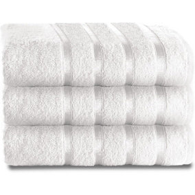 GC GAVENO CAVAILIA 3 Piece Kensington Bath Sheet 80x140 White 500 GSM Quick Dry & Water Absorbent Towel