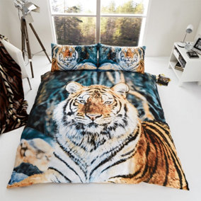 GC GAVENO CAVAILIA 3D Fearless Tiger Duvet Cover Bedding Set Double 3PC With Matching Pillowcases