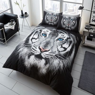 GC GAVENO CAVAILIA 3D White Tiger Duvet Cover Bedding Set Double 3PC With Matching Pillowcases