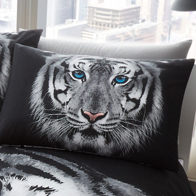 GC GAVENO CAVAILIA 3D White Tiger Duvet Cover Bedding Set King 3PC With Matching Pillowcases