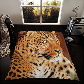 GC GAVENO CAVAILIA 3D Wildlife Leopard 150x200CM Cosy Fleece Bed Throw, Fluffy Throw Blanket For Bed