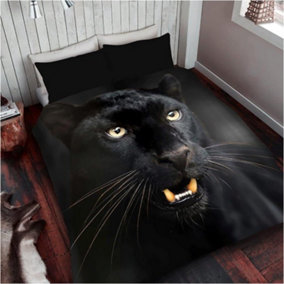 GC GAVENO CAVAILIA 3D Wildlife Panther Face 150x200CM Cosy Fleece Bed Throw, Fluffy Throw Blanket For Bed