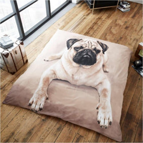 GC GAVENO CAVAILIA 3D Wildlife Pug Dog 200x240 CM Cosy Fleece Bed Throw, Extra Large Throw Blanket For Bed