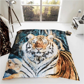 GC GAVENO CAVAILIA 3D Wildlife Tiger 150x200CM Cosy Fleece Bed Throw, Fluffy Throw Blanket For Bed