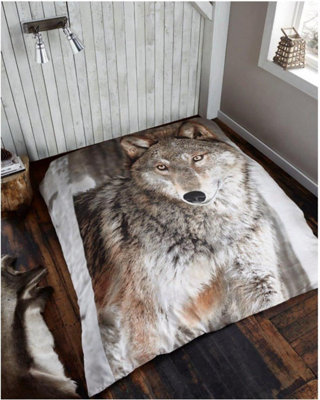 GC GAVENO CAVAILIA 3D Wildlife Wolf 150x200CM Cosy Fleece Bed Throw, Fluffy Throw Blanket For Bed