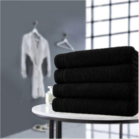 GC GAVENO CAVAILIA 4 Pack Wilsford Supreme Bath Sheet Black Highly Absorbent Egyptian Cotton Towel Set