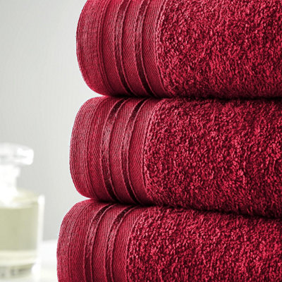 GC GAVENO CAVAILIA 4 Pack Wilsford Supreme Bath Sheet Red Highly Absorbent Egyptian Cotton Towel Set