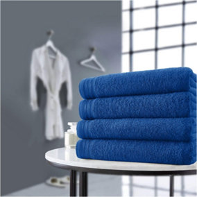 GC GAVENO CAVAILIA 4 Pack Wilsford Supreme Bath Sheet Royal Blue Highly Absorbent Egyptian Cotton Towel Set