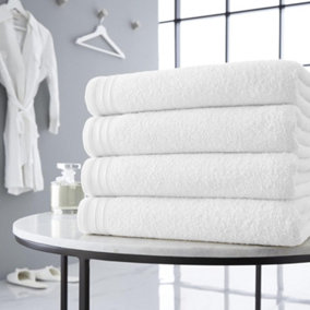GC GAVENO CAVAILIA 4 Pack Wilsford Supreme Bath Sheet White Highly Absorbent Egyptian Cotton Towel Set