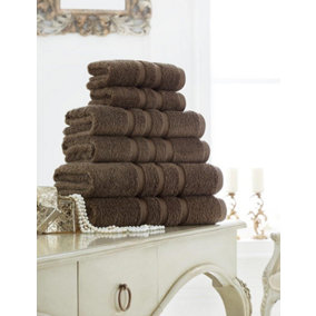GC GAVENO CAVAILIA 4 Pack Zero Twist Hand Towel 50X80 Cocoa Quick Absorbent & Super Soft Towels