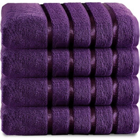 GC GAVENO CAVAILIA 4 Piece Kensington Bath Towel 70x120 Aubergine 500 GSM Quick Dry & Water Absorbent Towel