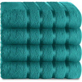 GC GAVENO CAVAILIA 4 Piece Kensington Bath Towel 70x120 Teal 500 GSM Quick Dry & Water Absorbent Towel