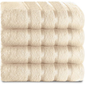 GC GAVENO CAVAILIA 4 Piece Kensington Hand Towel 50x80 Cream 500 GSM Quick Dry & Water Absorbent Towel