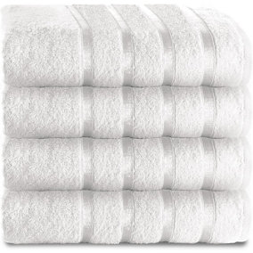 GC GAVENO CAVAILIA 4 Piece Kensington Hand Towel 50x80 White 500 GSM Quick Dry & Water Absorbent Towel
