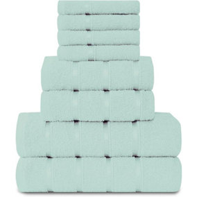 GC GAVENO CAVAILIA 8 Piece Bostonian Oasis Towel Bale Set Duck Egg Quick Dry And Super Obsorbent towel